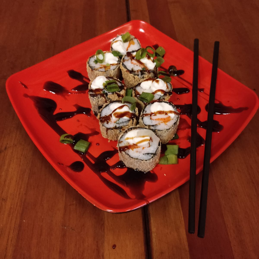 Hot roll empanado e frito