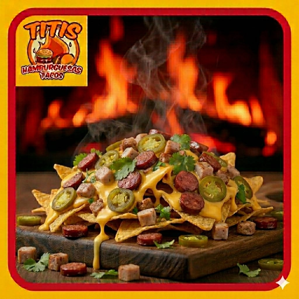 Nachos C/Queso Amarillo y Salchicha
