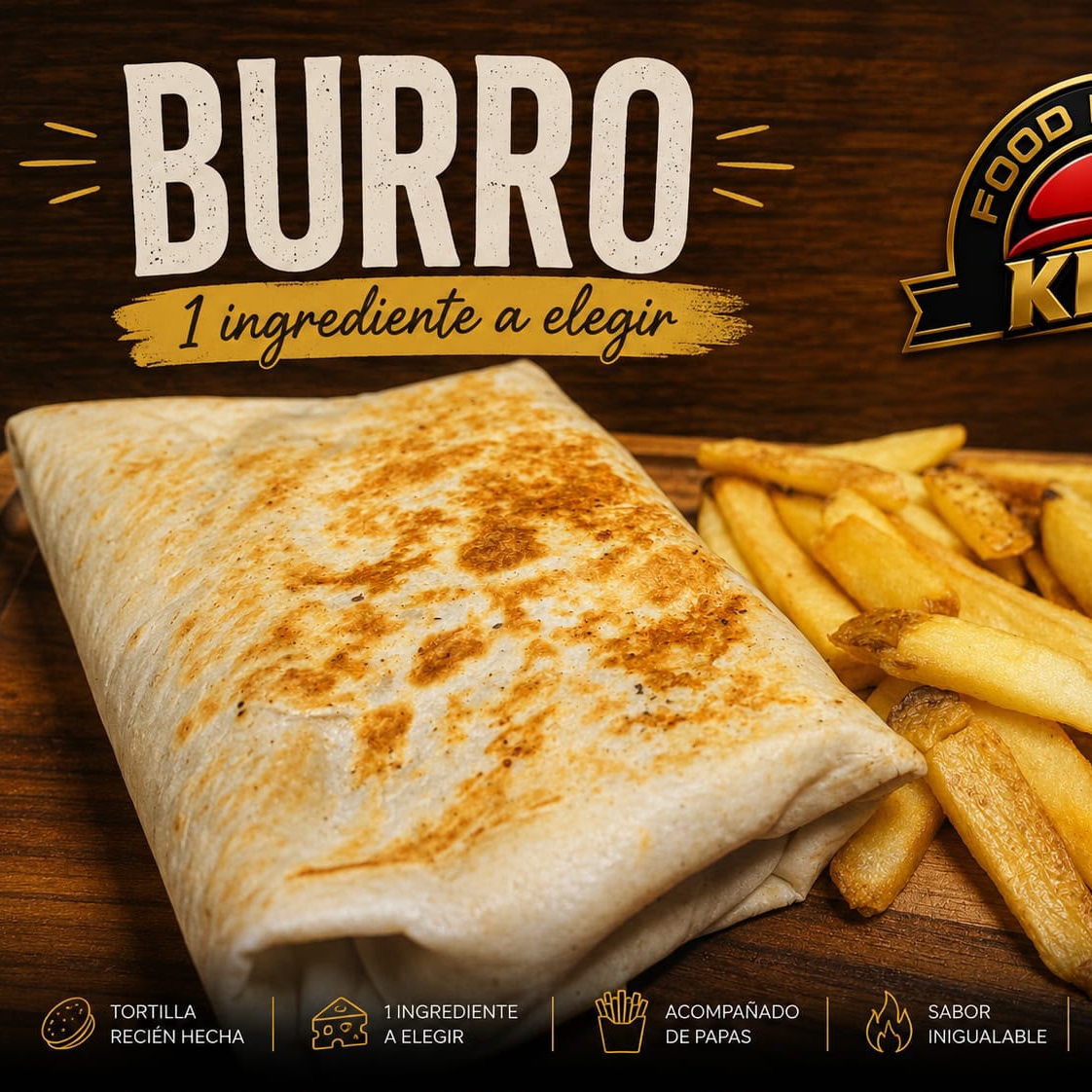 Burro de Champiñones con Papas