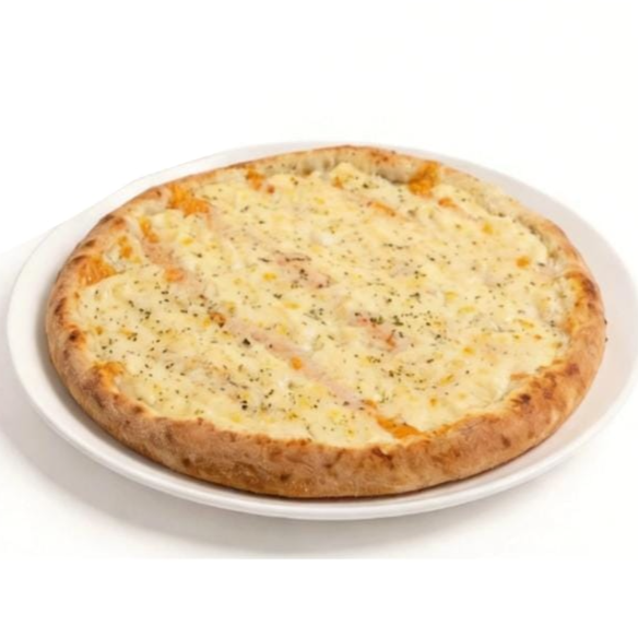 Molho, Musarela,, Cheddar, Catupiry e Orégano.