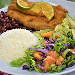 casado de pescado + bebida gratis