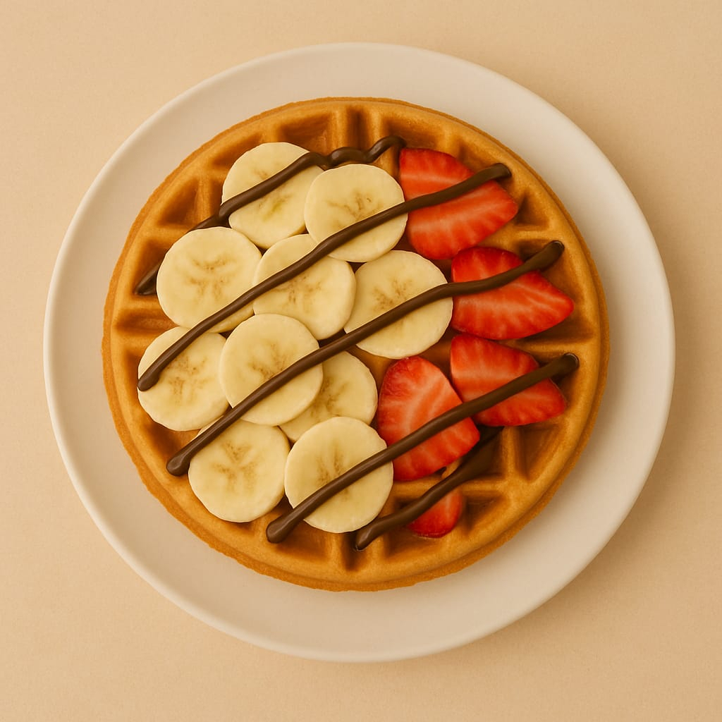 Waffle con plátano y nutella