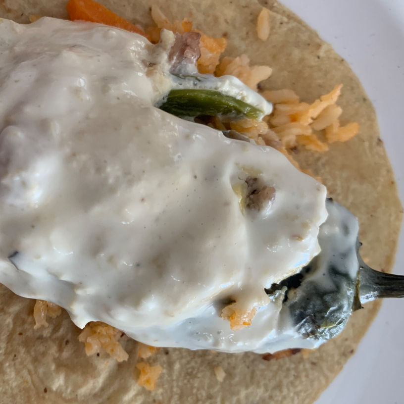 Taco de Chile Relleno a la Crema