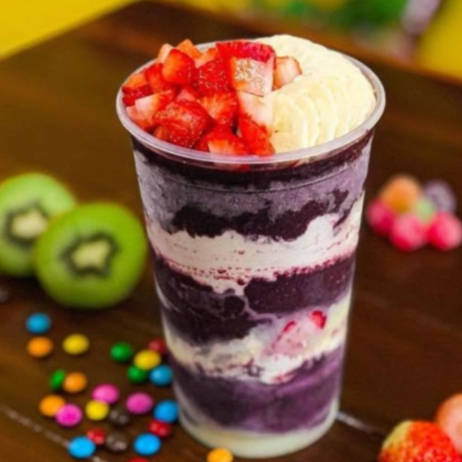 Açaí, Morango, Mousse de Morango, Banana