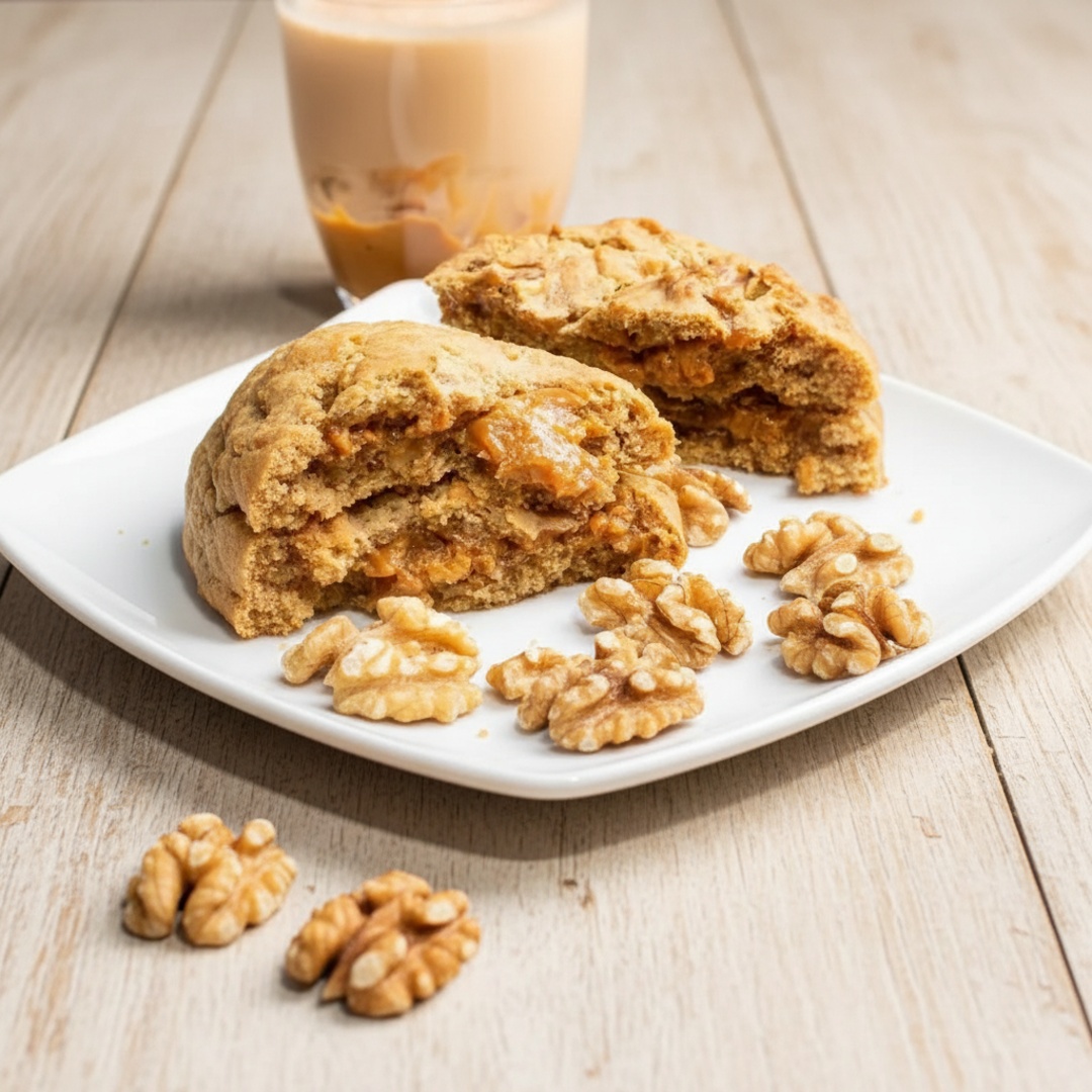 Delicie-se com o nosso 'Holy Doce de Leite com Nozes'. Este cookie é feito com doce de leite artesanal, preparado com todo o cuidado e dedicação, garantindo um sabor inigualável e uma textura cremosa. As nozes adicionam um toque crocante, criando uma combinação perfeita de sabores e texturas. Este é um cookie que promete uma experiência gastronômica única, repleta de sabor e requinte.