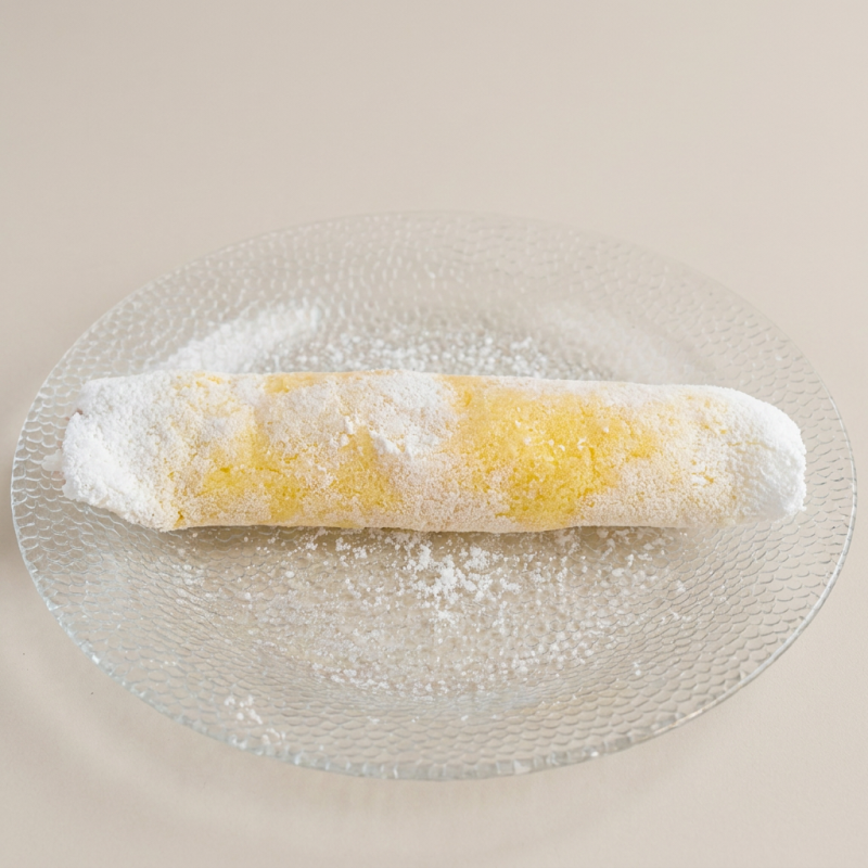 Tapioquinha com manteiga, queijo e presunto.