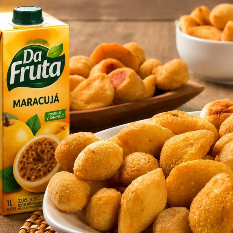 CARNE DE SOL, COXINHA DE FRANGO, RISOLE DE MILHO, RISOLE DE QUEIJO, ENROLADINHO DE SALSICHA E RISOLE DE PRESINTO E QUEIJO. *imagem ilustrativa*
observação: Mandamos os sabores disponíveis.