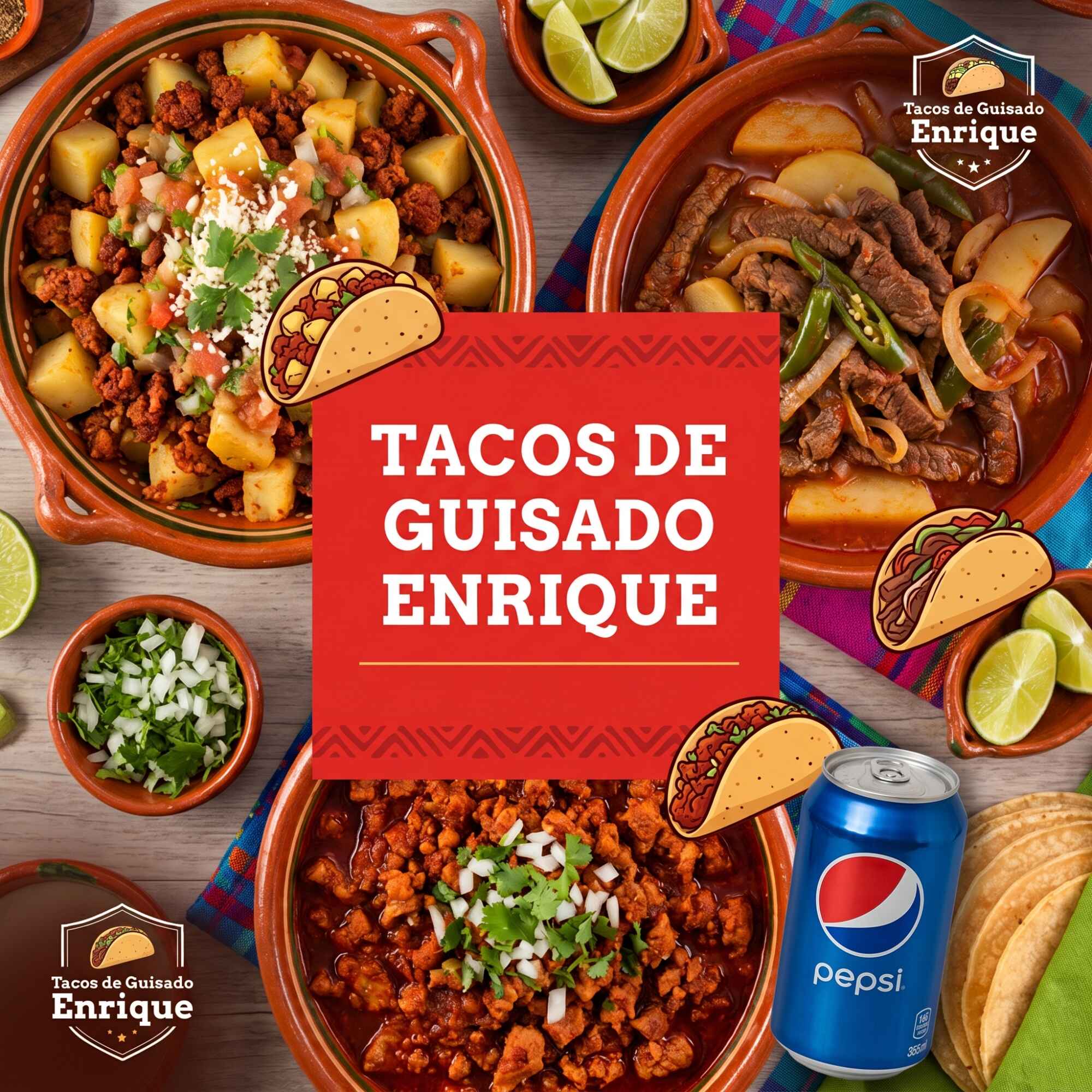 3 Tacos de Guisado + Bebida