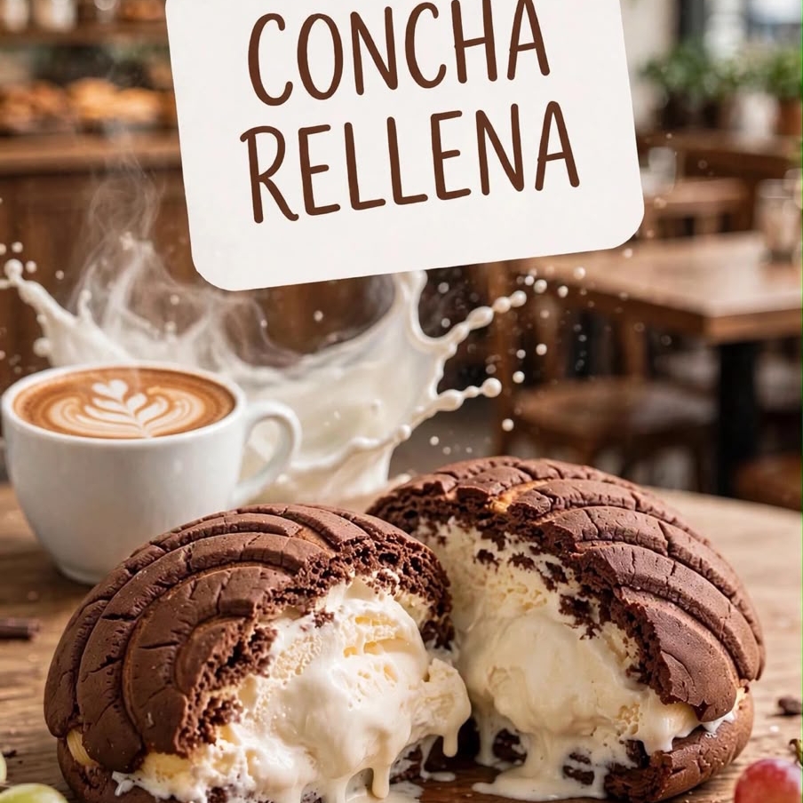 Concha rellena de Helado