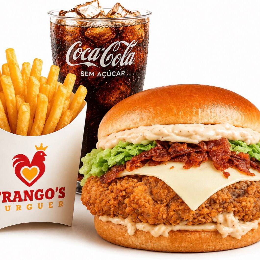 F.N.B Burguer + Batata Frita - Coca-Cola 200 ml. Pão de brioche, suculento filé de coxa e sobrecoxa, bacon, alface, queijo e molho baconase.