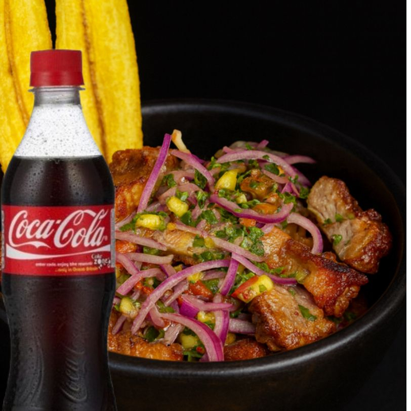 CEVICHE DE CHICHARRÓN EN COMBO CON COCA-COLA 400ML