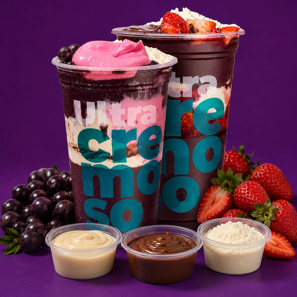O combo perfeito para quem ama açaí sem economizar no sabor! São 2 copos de 700 ml do nosso açaí cremoso, preparados com uma textura irresistível e muito sabor. Ideal para compartilhar momentos especiais ou aproveitar uma experiência completa, com qualidade, cremosidade e um excelente custo-benefício.
Personalize seu açaí escolhendo até 3 adicionais gratuitos.
Observação: Todos os complementos são enviados dentro do copo. Não é possível enviá-los separados.