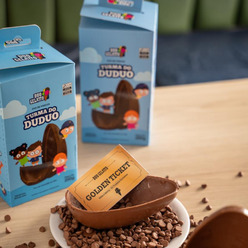 200g de chocolate ao leite, e você ainda pode ganhar um bilhete premiado para trocar por produtos em nossas unidades! Neste Ovo de Páscoa, a caixinha vem com um lindo jogo da memória!