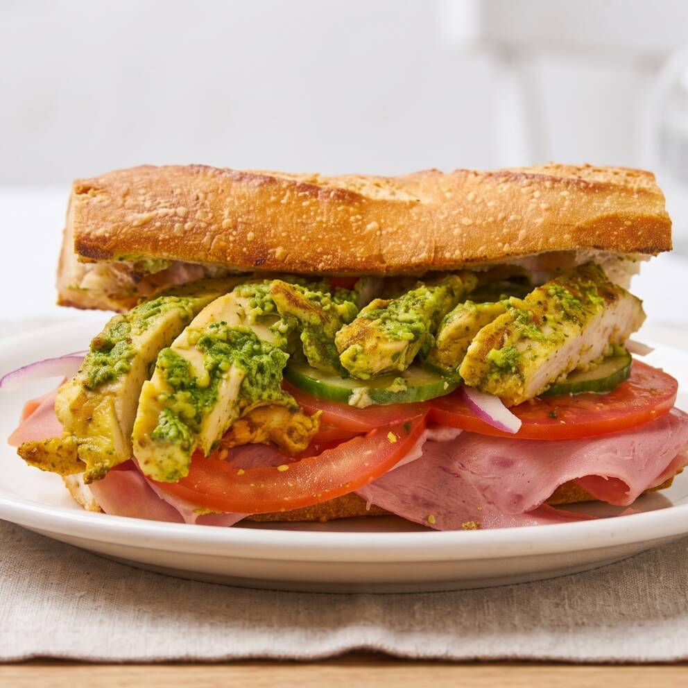 Baguette de Pollo al Pesto Premium