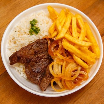 Nosso delicioso contra filé com bastante cebola