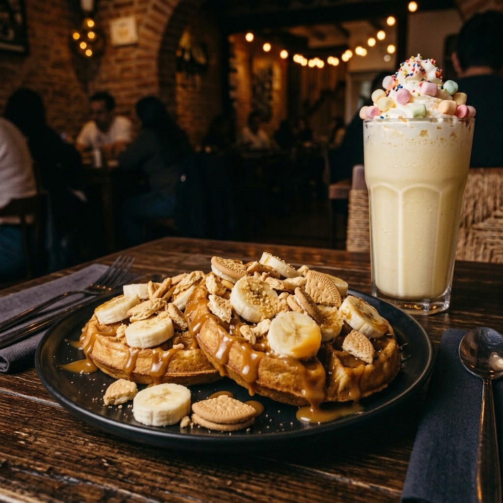 Combo Waffle Cajeta + Malteada