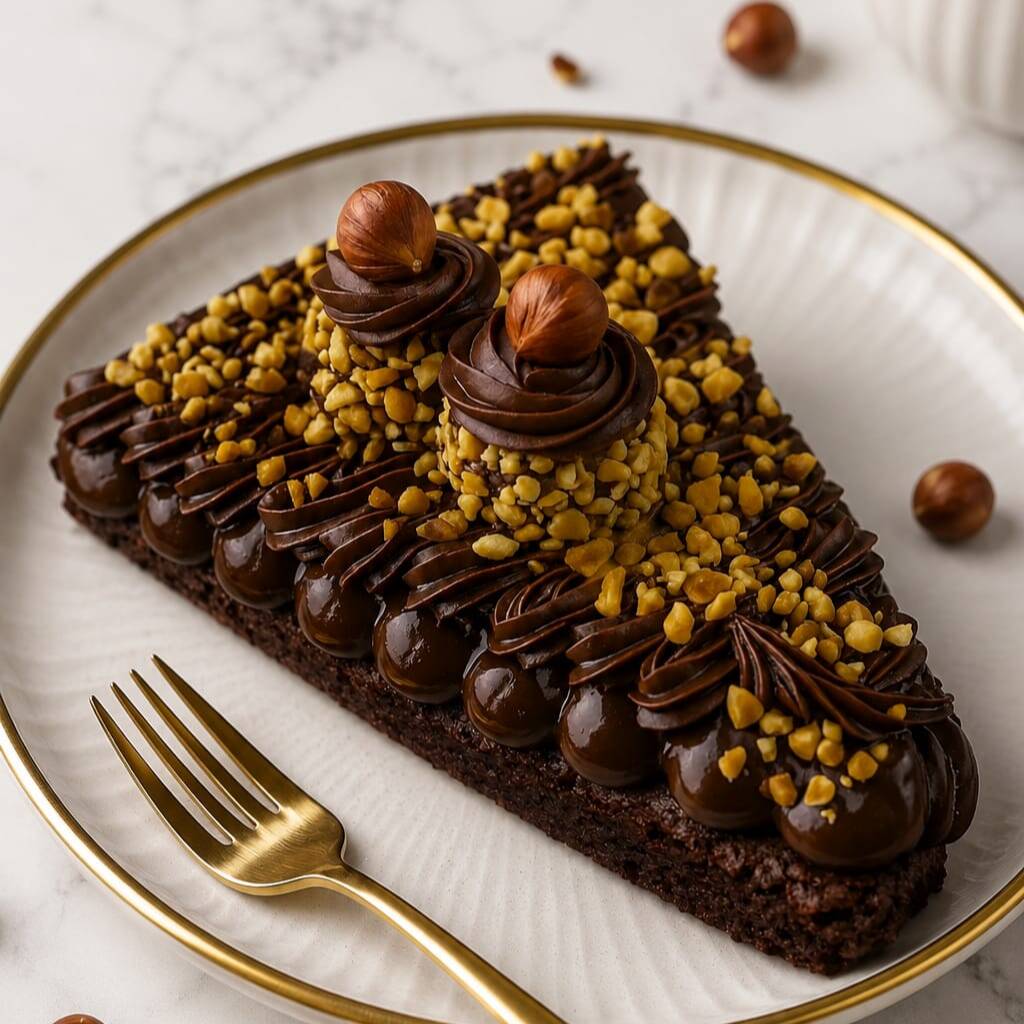 Fatia de Brownie sabor Ferrero Rocher
Uma fatia pra quem ama chocolate de verdade
Brownie bem úmido como base, coberto com brigadeiro cremoso de chocolate meio amargo, uma camada generosa de Nutella Original e finalizado com dois brigadeiros estilo Ferrero Rocher.
Pra completar, vem coberto com crocante de amendoim e avelãs inteiras, trazendo aquela textura irresistível a cada mordida.
É intenso, sofisticado e simplesmente viciante!
Perfeito pra presentear alguém especial ou se dar aquele mimo que você merece