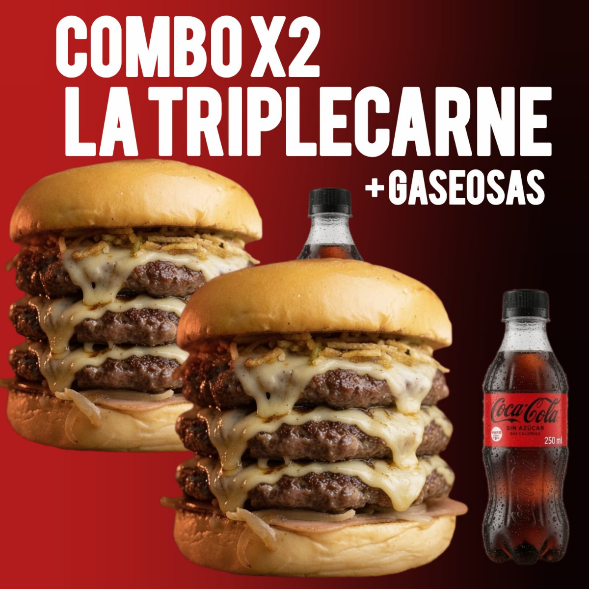 COMBO 2 TRIPLECARNES + 2 GASEOSAS