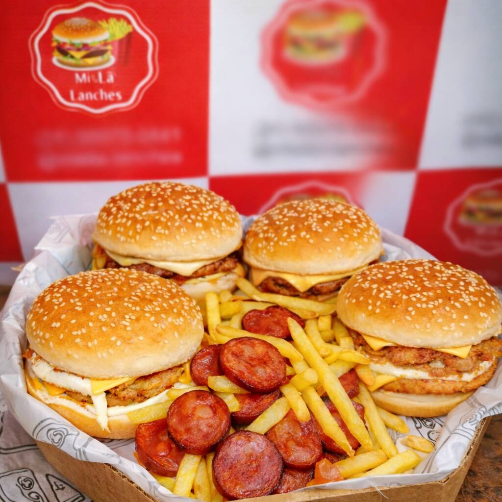 As opções de molhos são para os hambúrgueres.