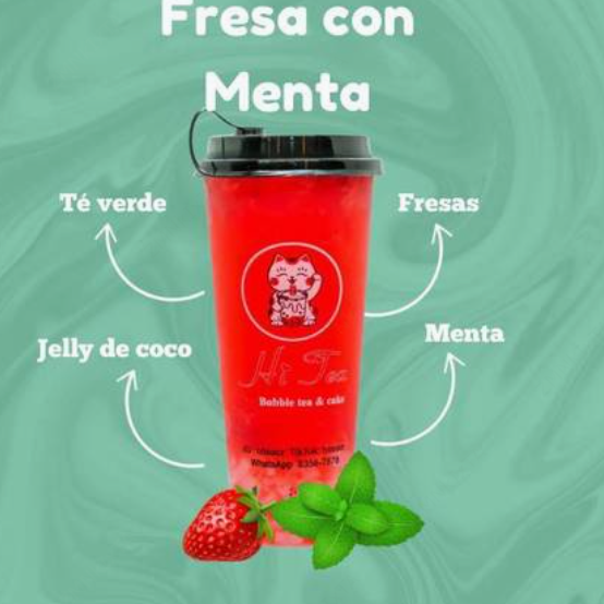 Fresa con Menta y Jelly de Coco
