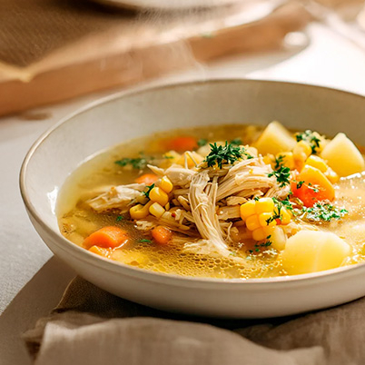 Quer uma sopa que abraça de verdade? A Canja de Galinha Caipira da linha Søppa é puro aconchego em forma de comida. Feita com frango de verdade, vegetais frescos e um caldo aromático, ela entrega aquele sabor que lembra casa de vó e ainda é Low Carb e High Protein. Por que você vai amar essa sopa: Rica em proteínas e com baixo teor de carboidratos simples. Sabor caseiro — receita inspirada na tradição brasileira. Frango caipira cozido lentamente para mais suculência e sabor. Arroz, batata, cenoura e mandioquinha na medida certa. Caldo aromático com açafrão, lemon pepper e louro. Finalizada com salsinha e cebolinha frescas. Pronta em apenas 10 minutos no micro-ondas. Atenção: produto congelado, pronto para consumo. Descongele no micro-ondas em apenas 10 minutos e está pronto. Gostoso, prático e sem conservantes!