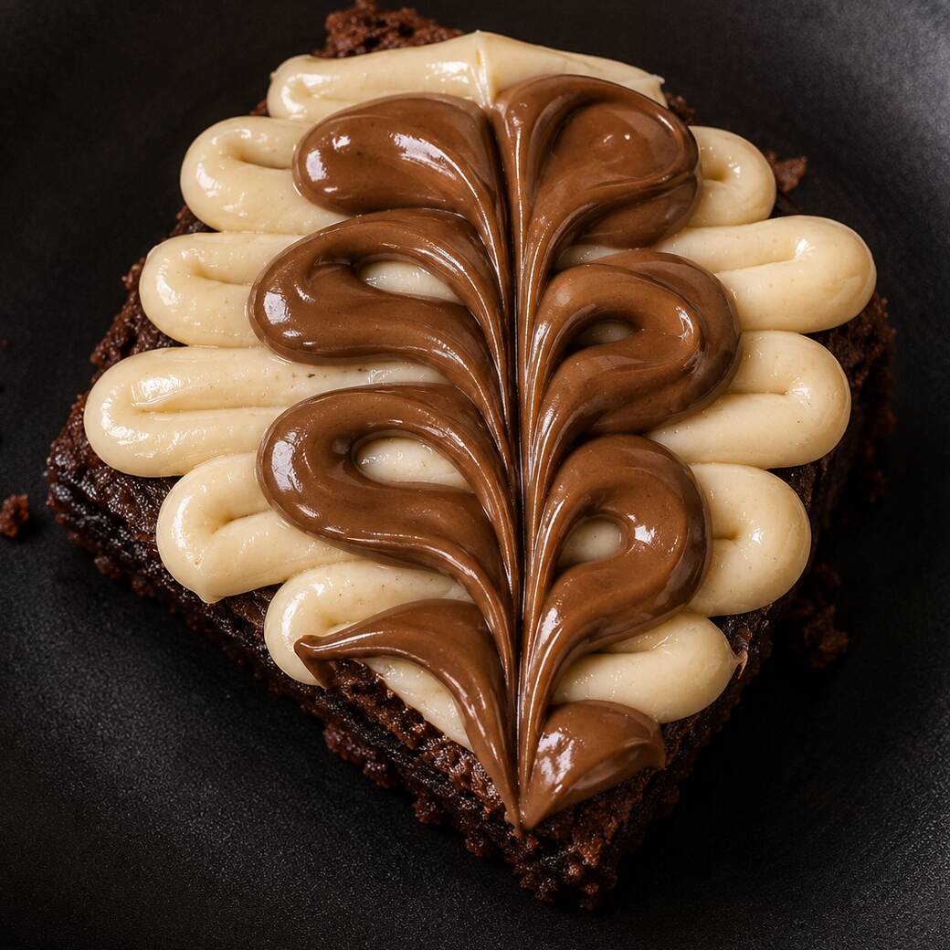 Massa de chocolate com gotas de chocolate ao leite. Recheio de Ninho e Nutella (Aprox 150g)