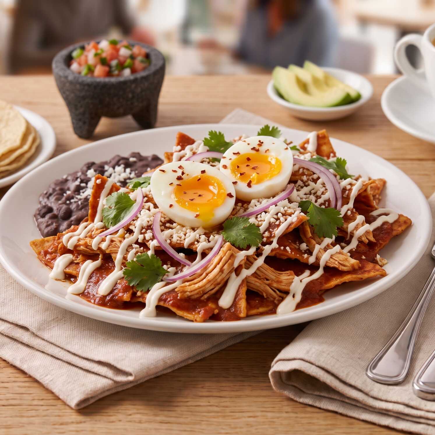 Chilaquiles Verdes o Rojos con Arrachera