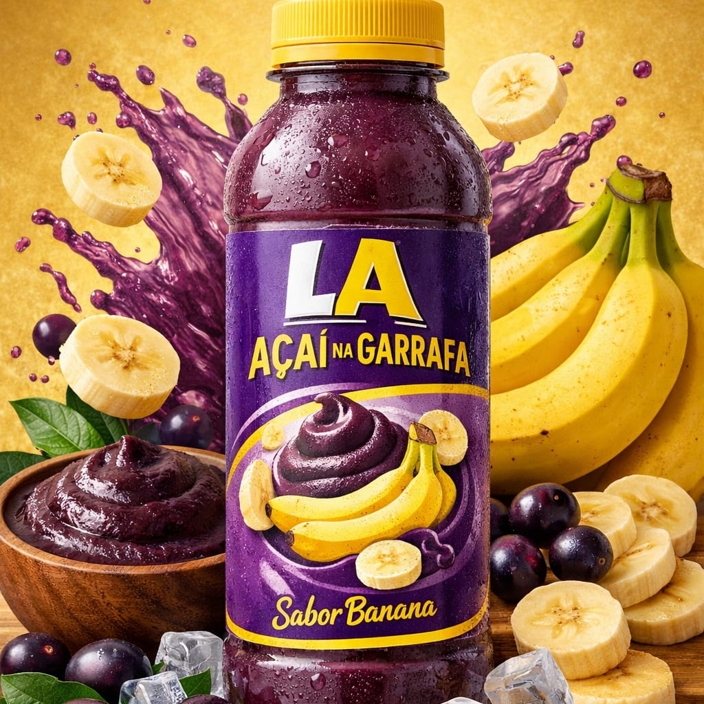 Açai De 500ml, Açai banana leite em pó leite condesado