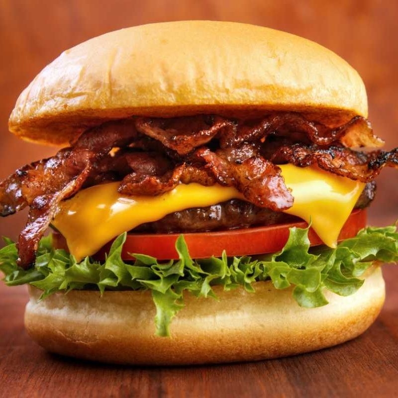 🍔Hamburguesa Grande con Carne y Tocino🍔