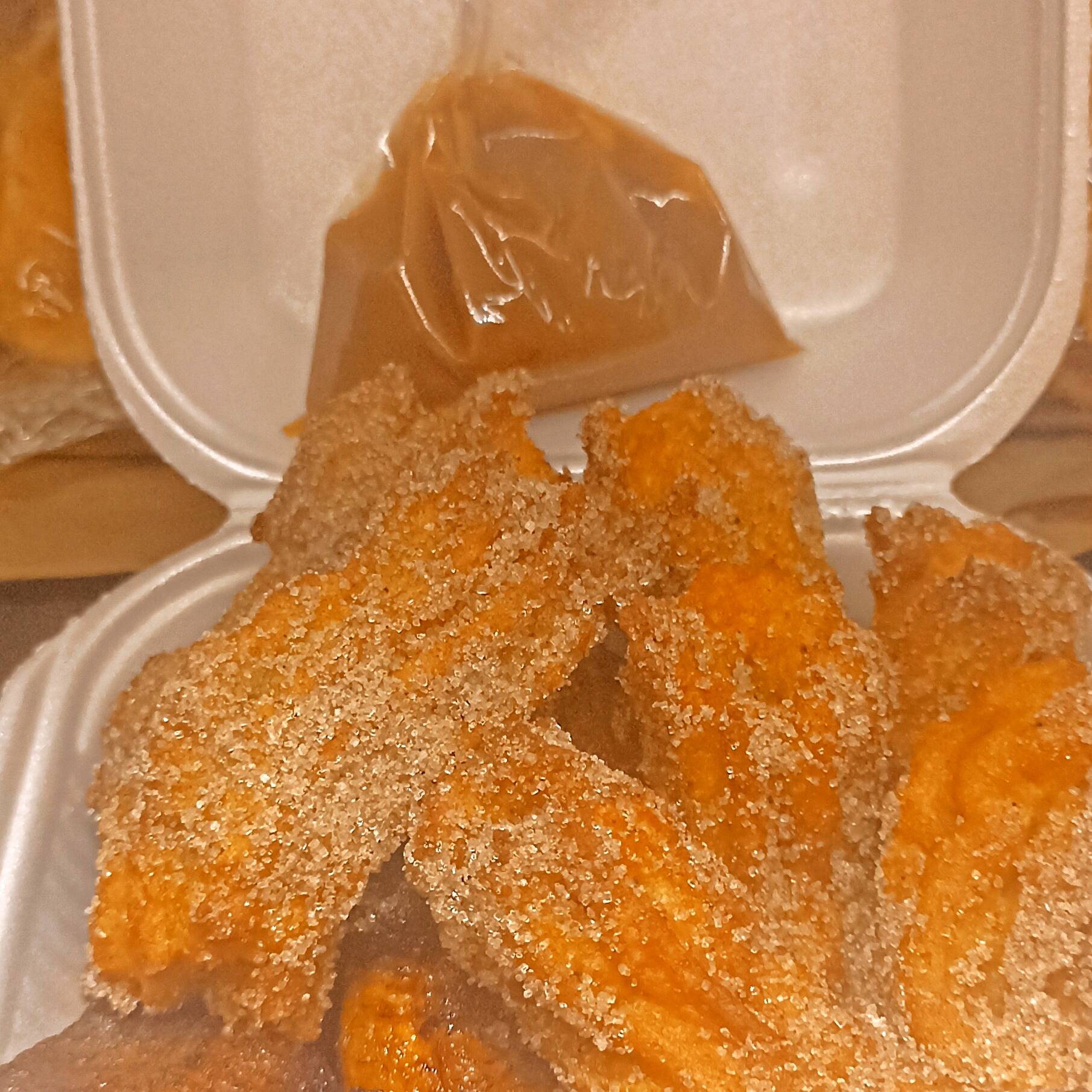 6 Churritos de Fresa y Plátano Frito Lechera