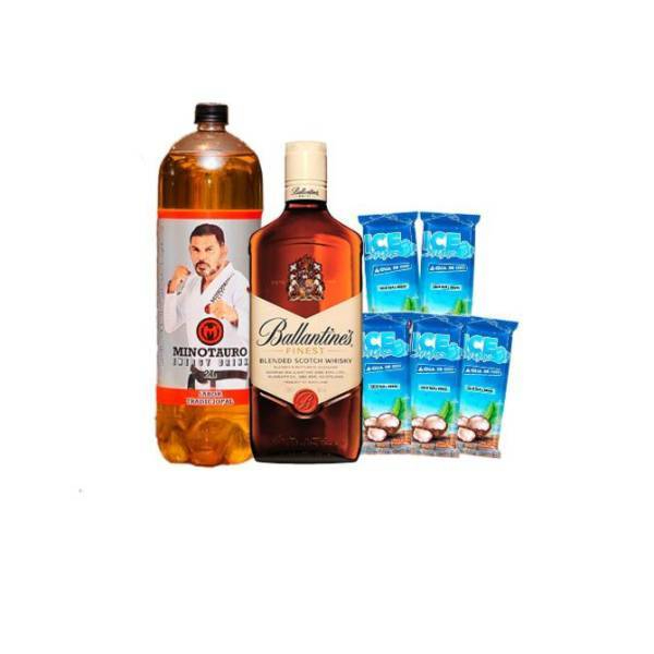 1 BALLANTINES 750ML
1 MINOTAURO 2L QUENTE
5 ICE STONE COCO