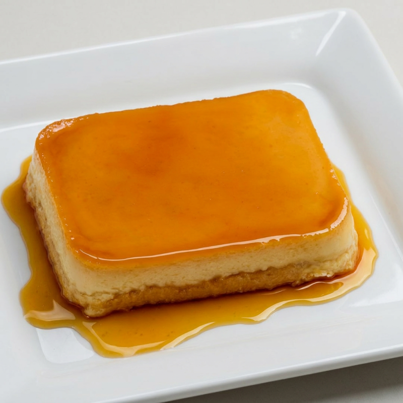 Um clássico pudim cremoso feito com leite condensado, ovos e caramelo.