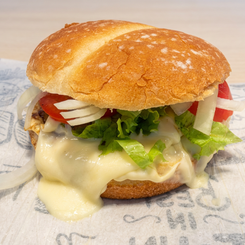 Carne queijo salada pao e molho especial
