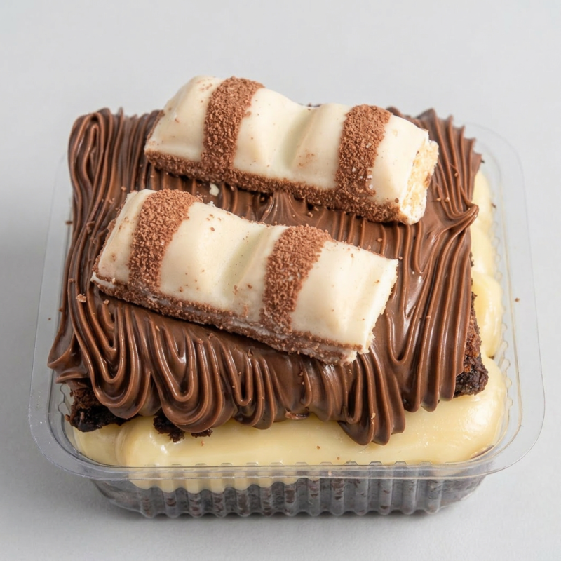 Brownie recheio cremoso de ninho , Nutella finalizado com Kinder Bueno