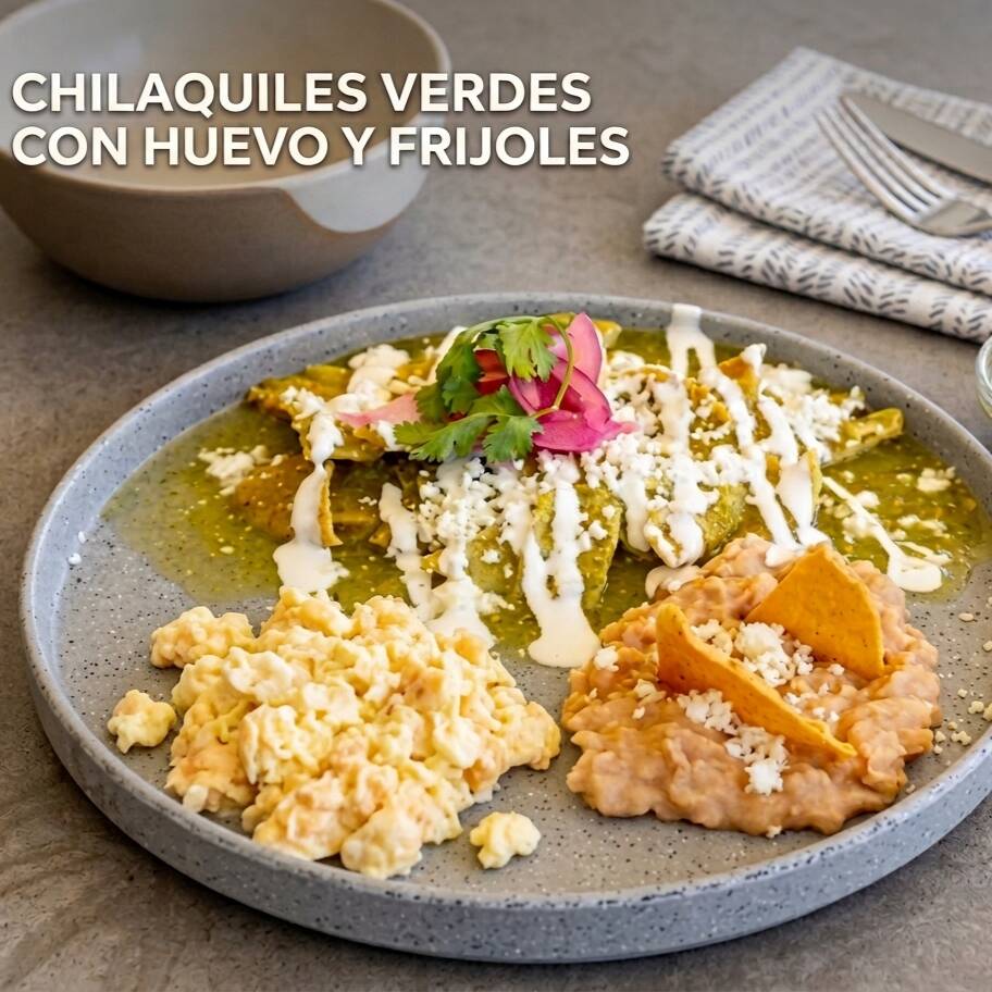 Chilaquiles Verdes con 1 Huevo Revuelto
