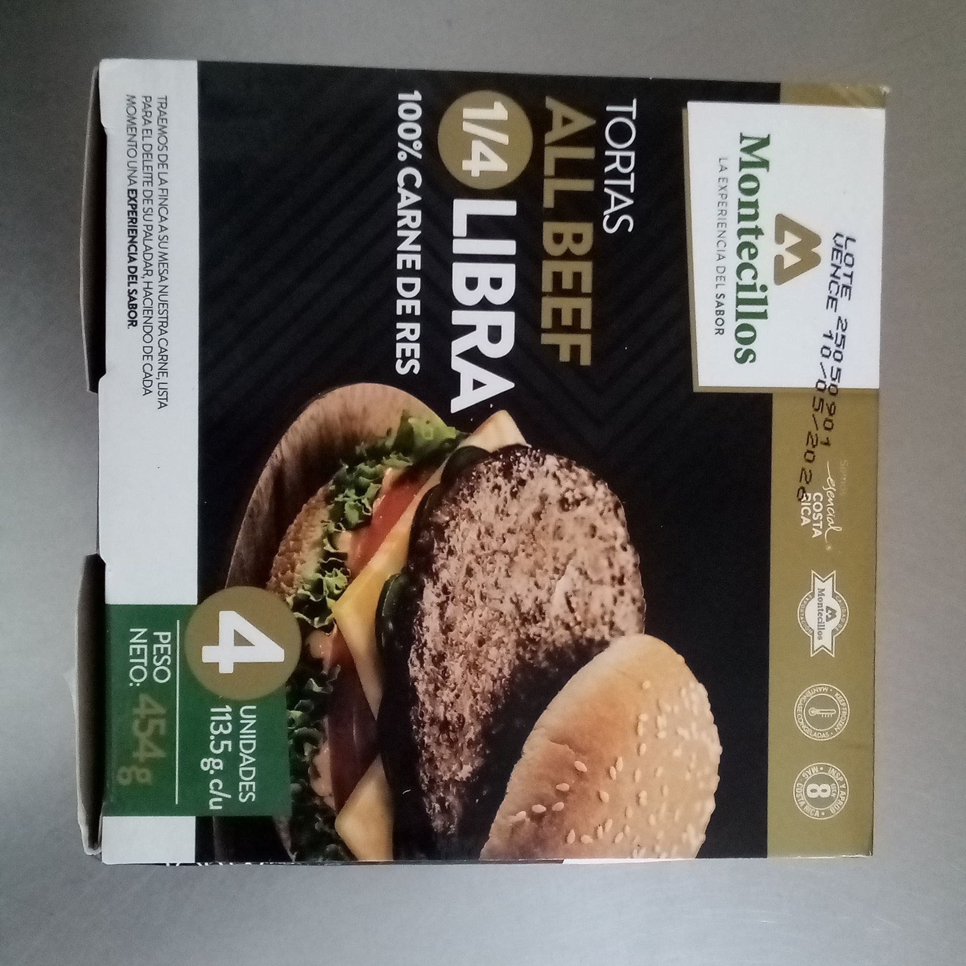 Tortas All Beef 1/4 De Libra. 4 Unidades