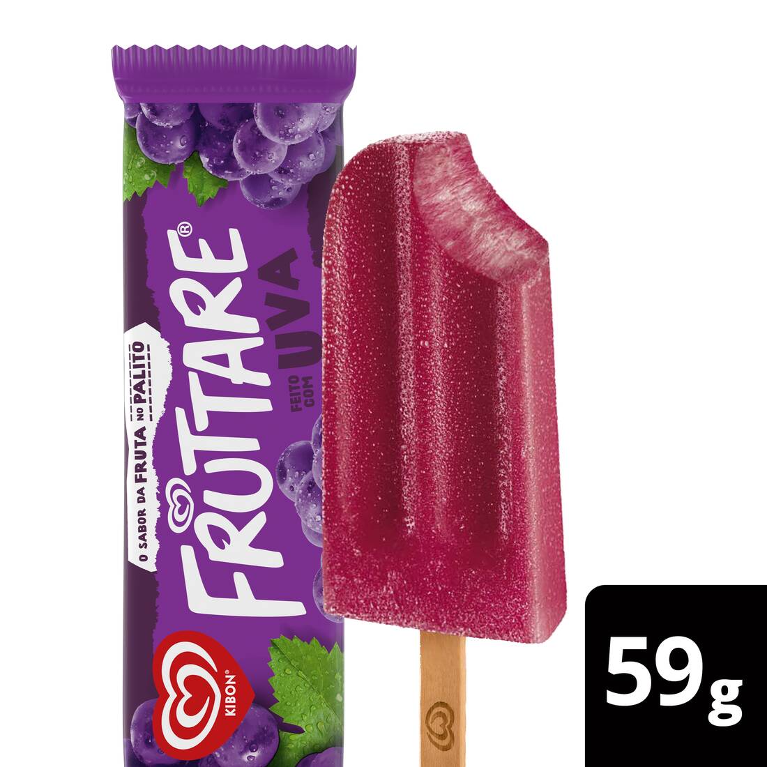 Fruttare Uva é único! Traz a experiencia genuína da uva, saboroso e geladinho. Um clássico com um sabor refrescante da fruta no palito e inconfundível!