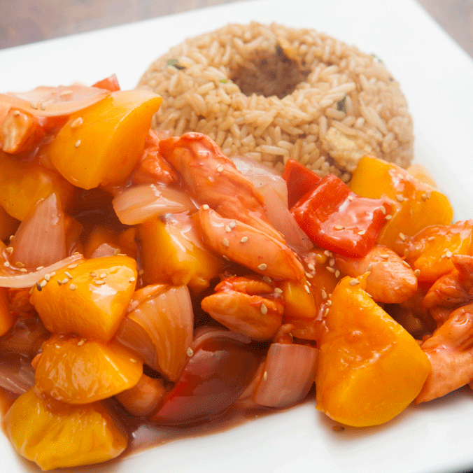 Pollo con Durazno