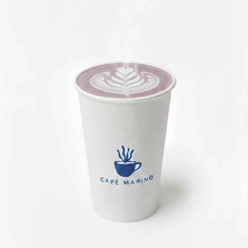 Taro Latte Caliente 16 oz