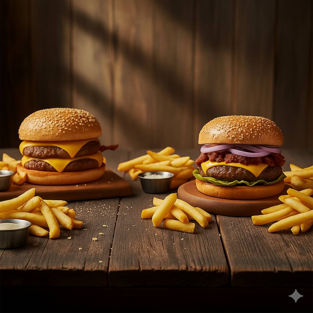 2 Hamb. Esp. con Papas. Puedes Cambiar Especialida