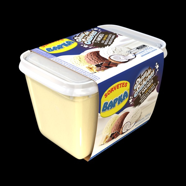 Côco com polpa, chocolate e chocolate branco