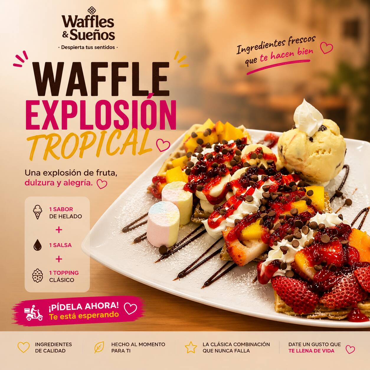 WAFFLE EXPLOSIÓN TROPICAL
