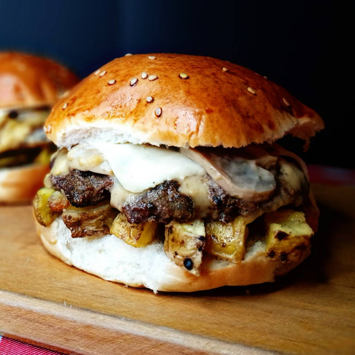 Hamburguesa Champiñones con Carne