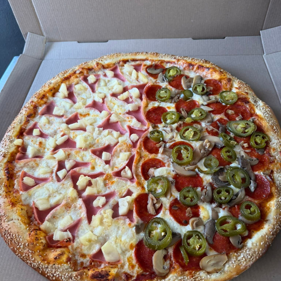 Pizza mitad hawaina