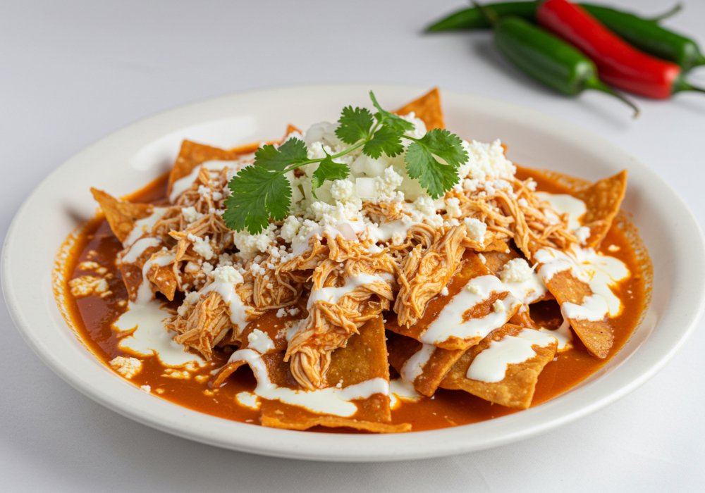 Chilaquiles Rojos con Pollo