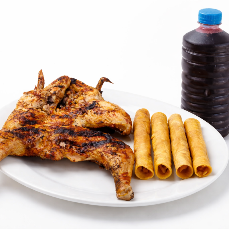 Pollo Entero, Tacos y Agua