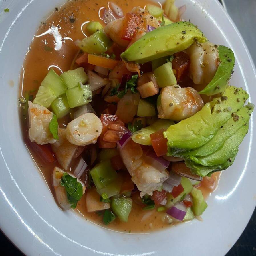 Tostada de Ceviche de Camarón