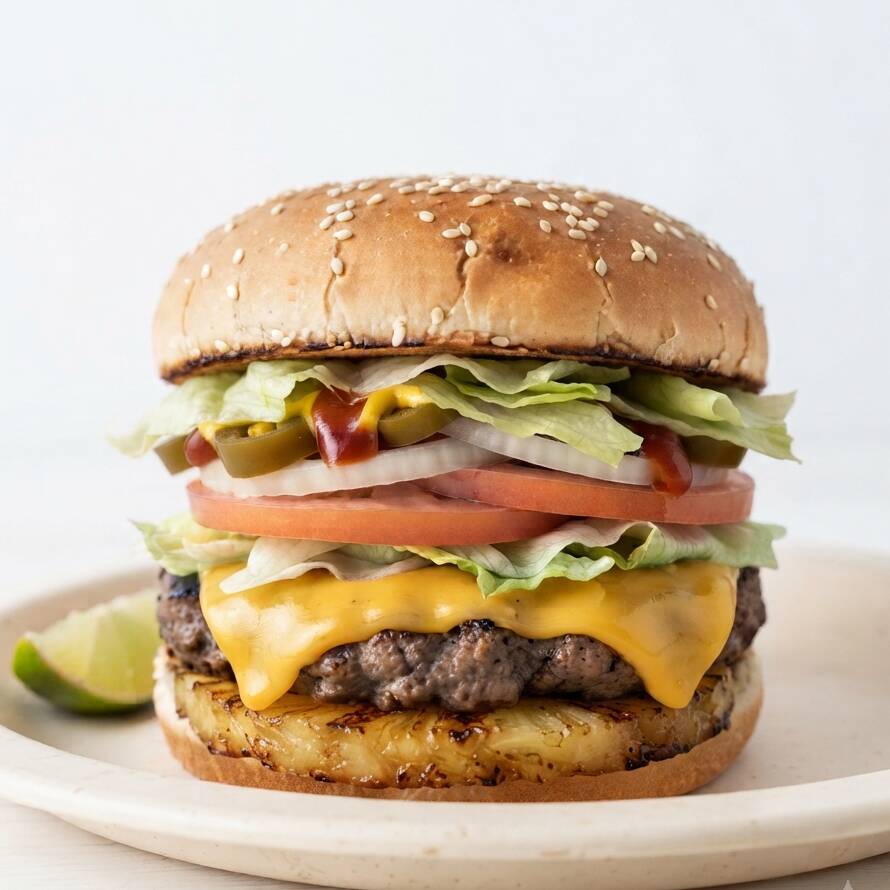 Hamburguesa de Res C/Piña