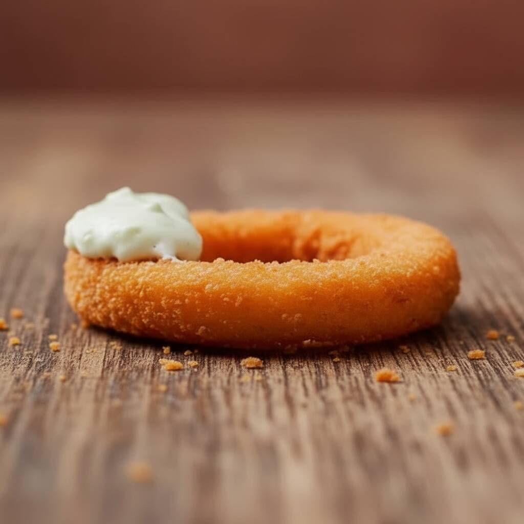 Anéis de cebola empanados: crocantes por fora, macios por dentro. Fritos na hora. Servidos com nosso tempero exclusivo, são o acompanhamento perfeito para qualquer burger do Manele’s. Acompanha molho da casa. 8 Unidades