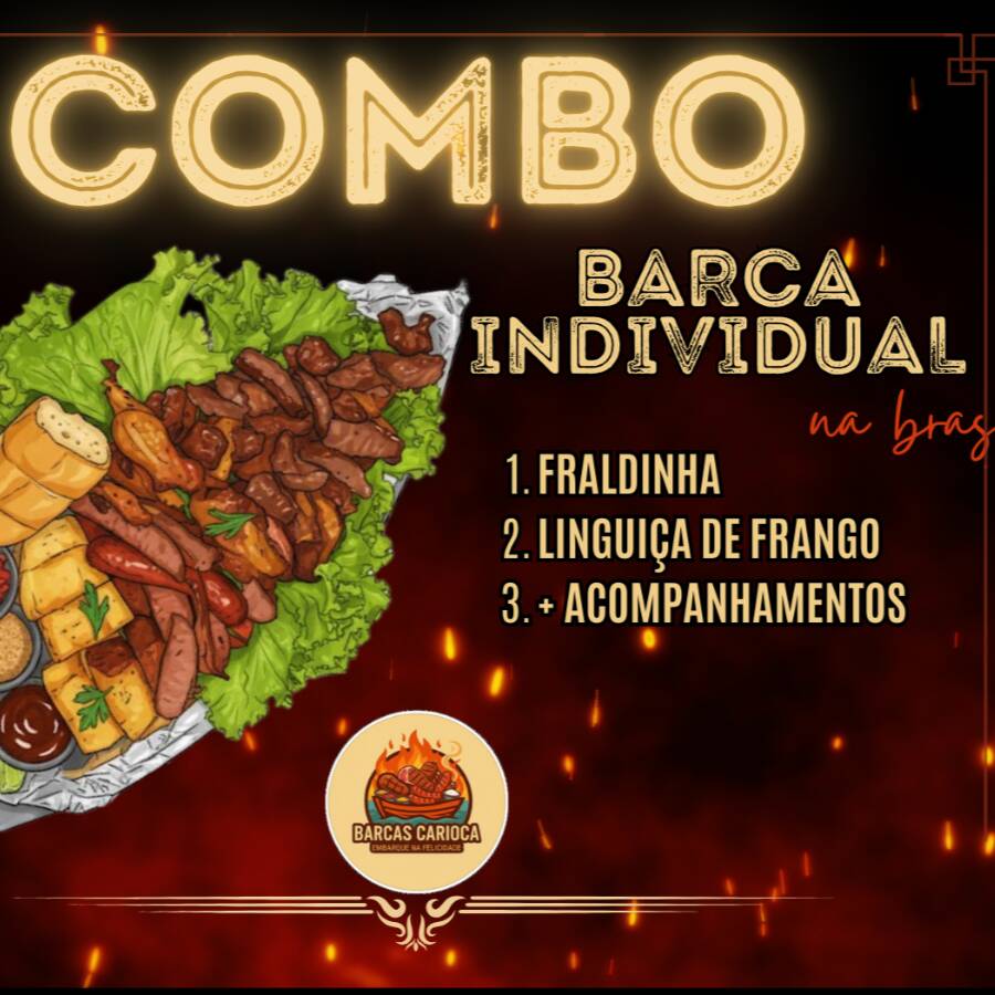 Perfeita para que matar sua fome. Barca individual feita com fraldinha, linguiça e um arroz soltinho.